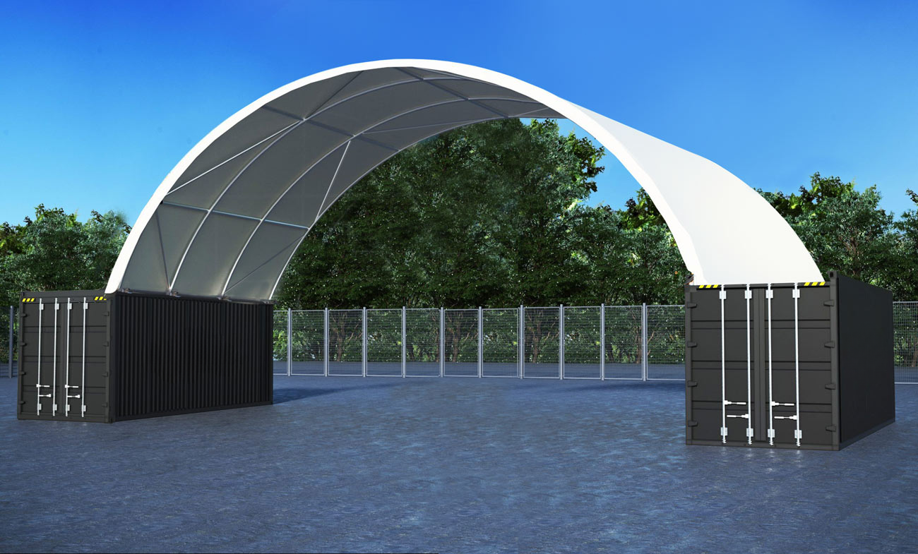 40ftx20ft (12mx6m) Shipping Container Dome Shelter