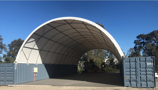 40ftx80ft (12mx24m) Shipping Container Dome Shelter